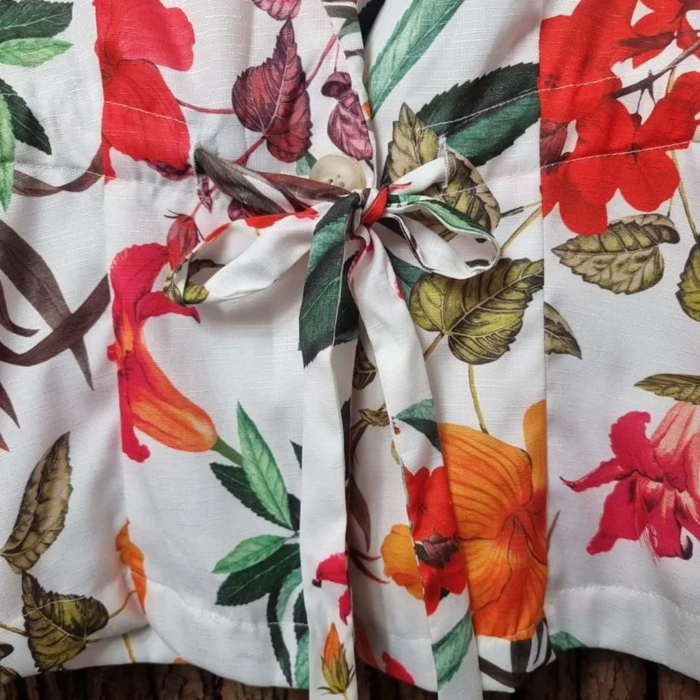 SHEIKE Tropicana White Floral Print Office Blazer Jacket - Picture 9 of 9